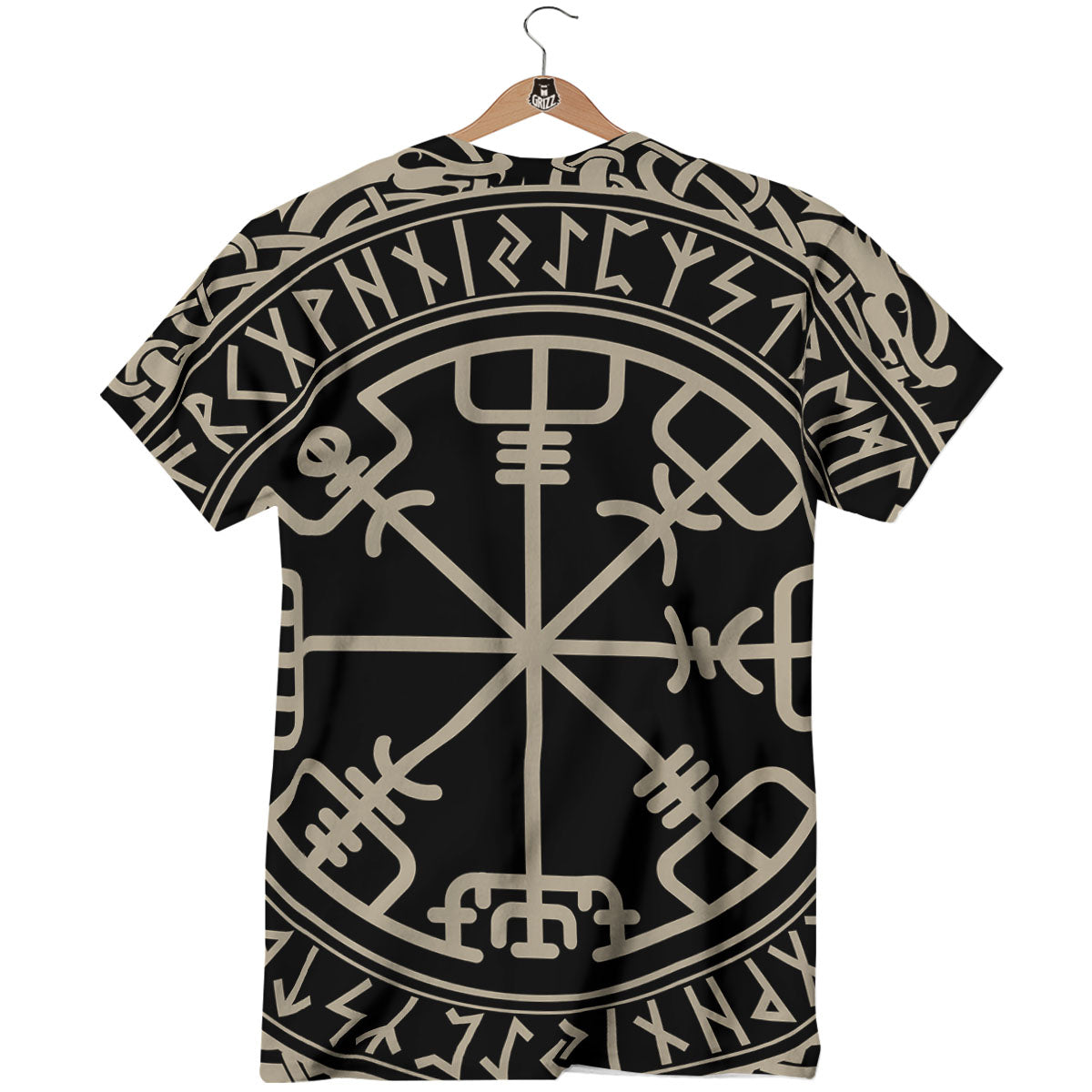 Viking Helm Of Terror Scandinavian Print T-Shirt-grizzshop