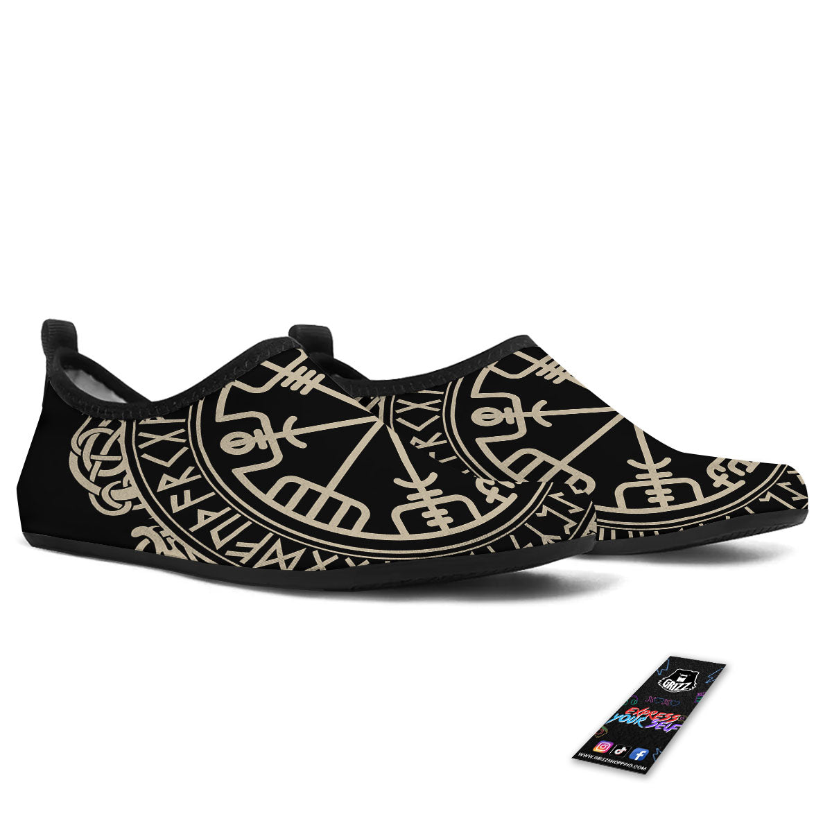 Viking Helm Of Terror Scandinavian Print Water Shoes-grizzshop