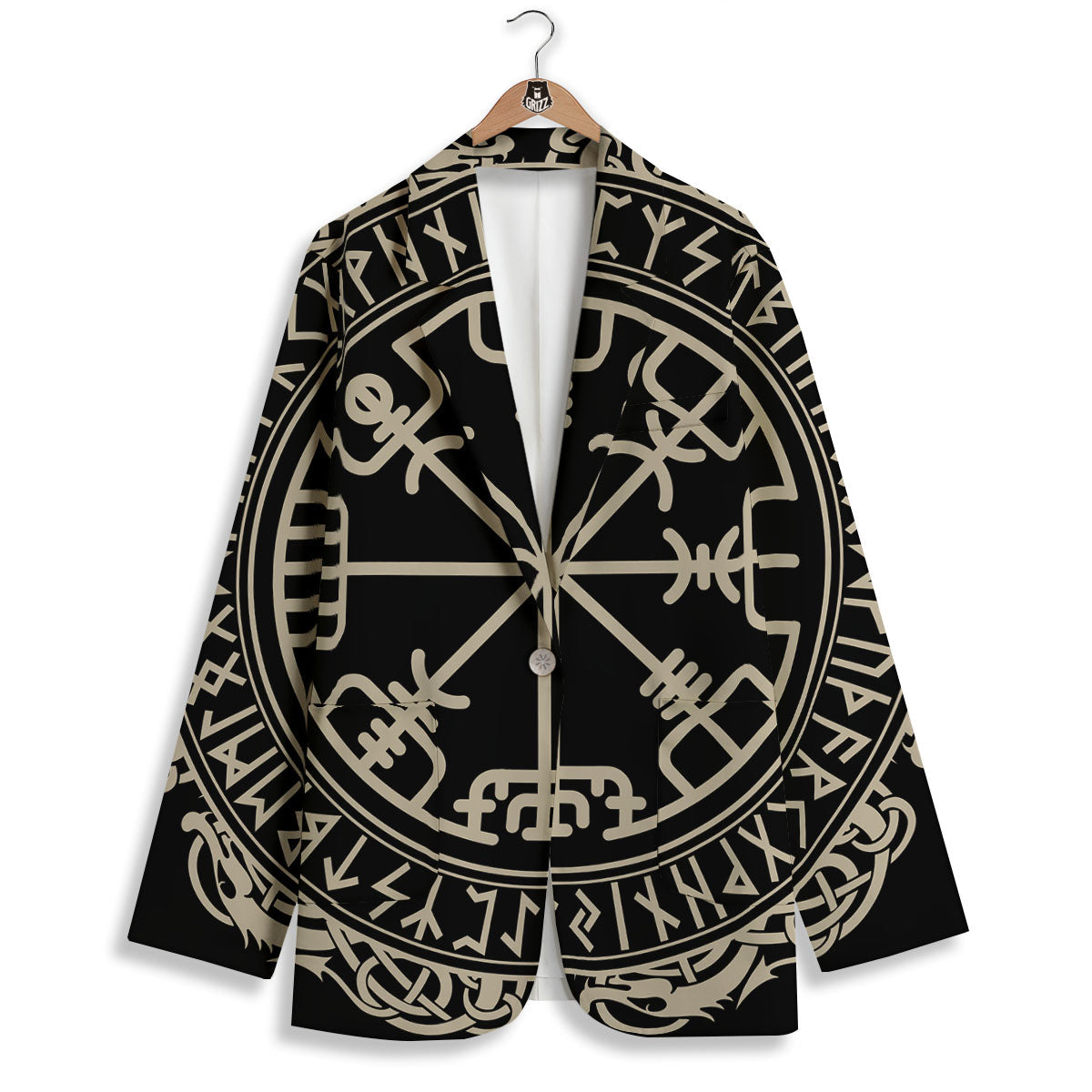 Viking Helm Of Terror Scandinavian Print Women's Blazer-grizzshop