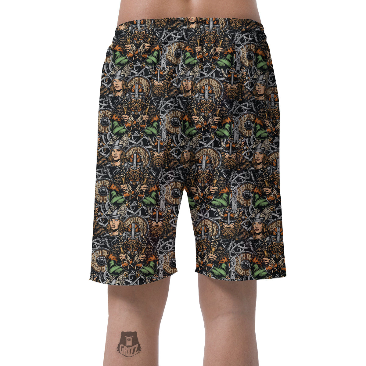 Viking Nordic Warriors Print Pattern Men's Shorts-grizzshop