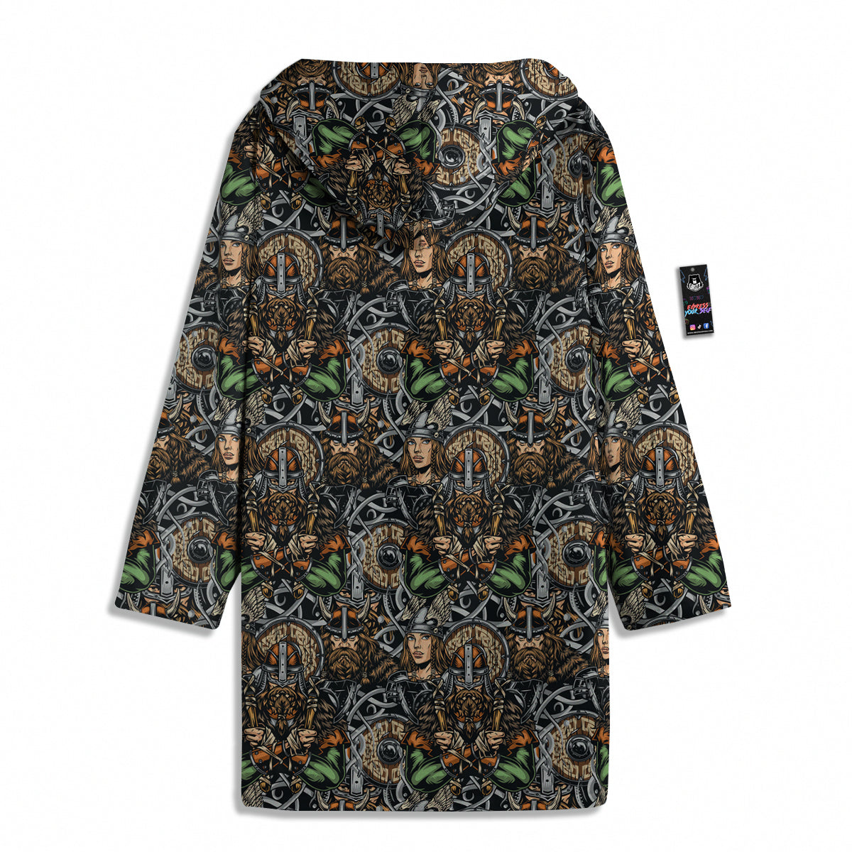 Viking Nordic Warriors Print Pattern Men's Windbreaker Jacket-grizzshop