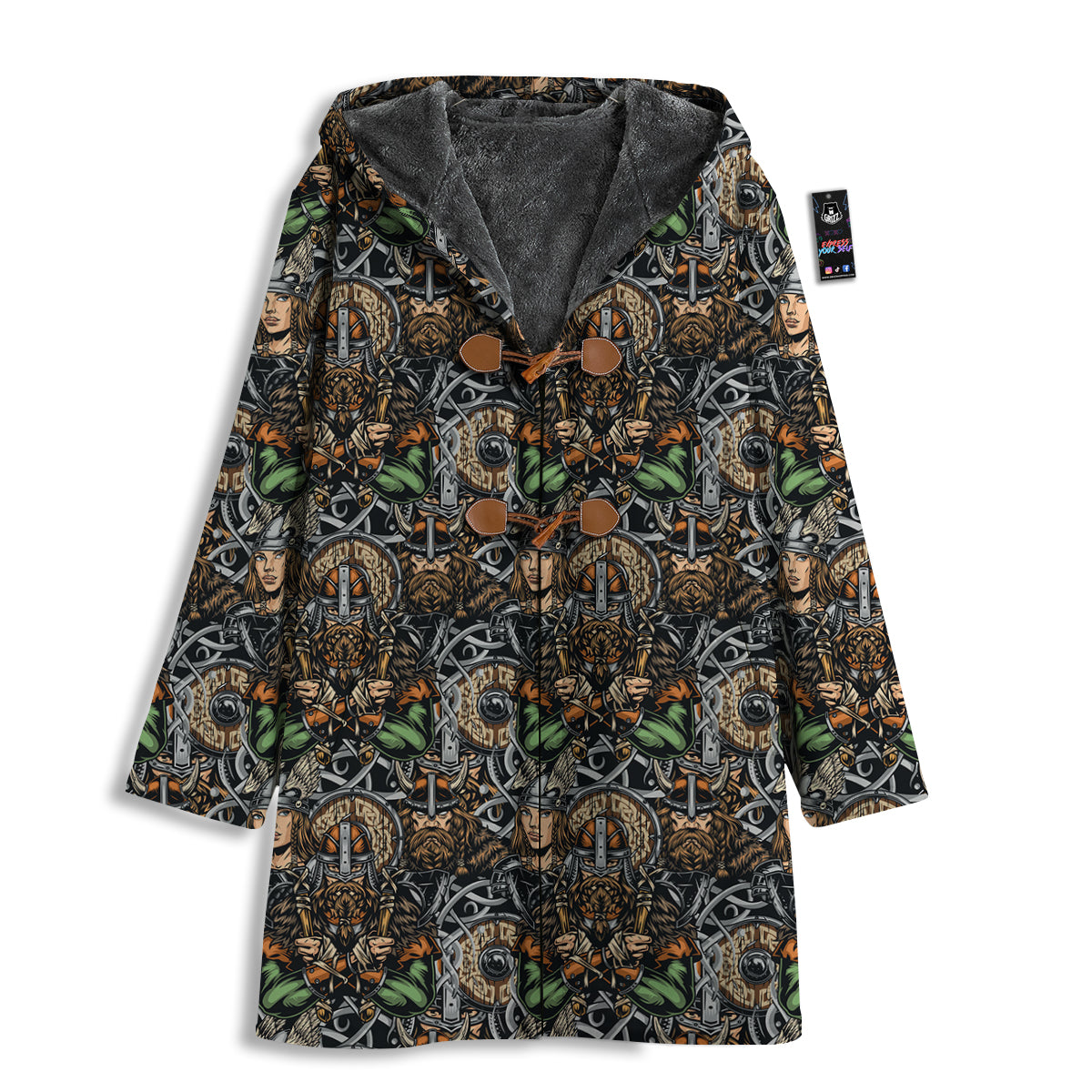 Viking Nordic Warriors Print Pattern Men's Windbreaker Jacket-grizzshop