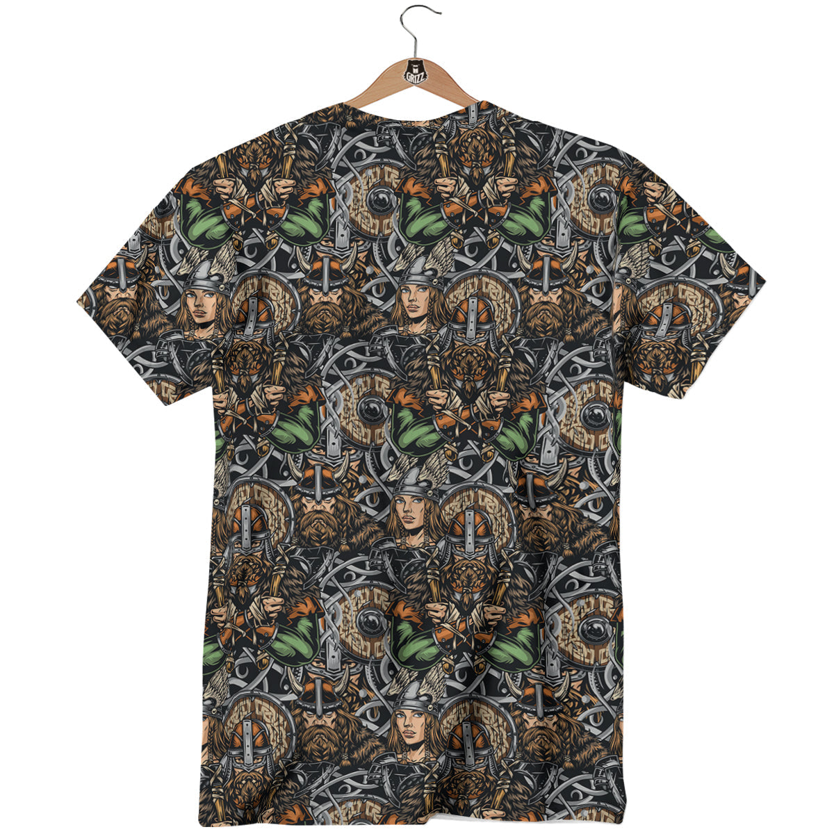 Viking Nordic Warriors Print Pattern T-Shirt-grizzshop
