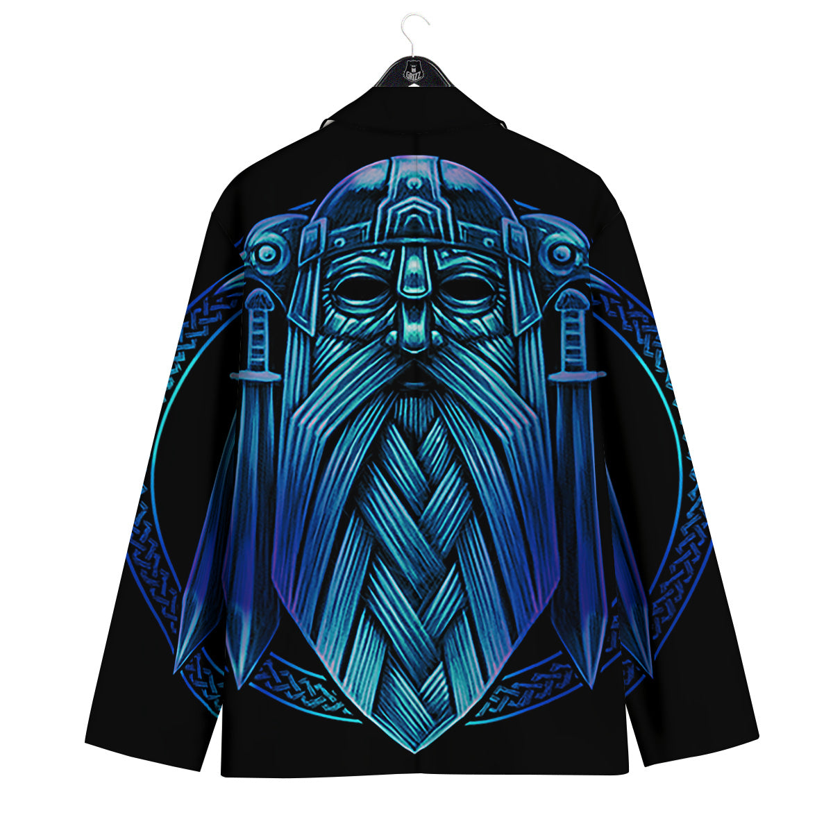 Viking Norse God Odin Blue Print Men's Sport Coat-grizzshop