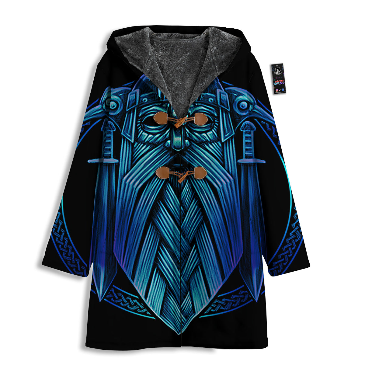 Viking Norse God Odin Blue Print Men's Windbreaker Jacket