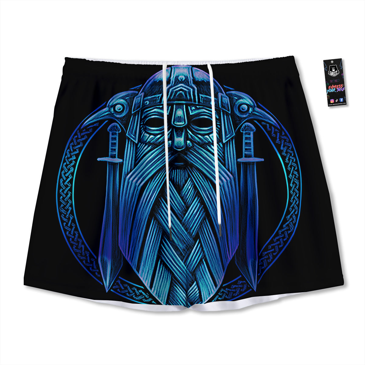 UFO Space Green Alien Print Mesh Shorts