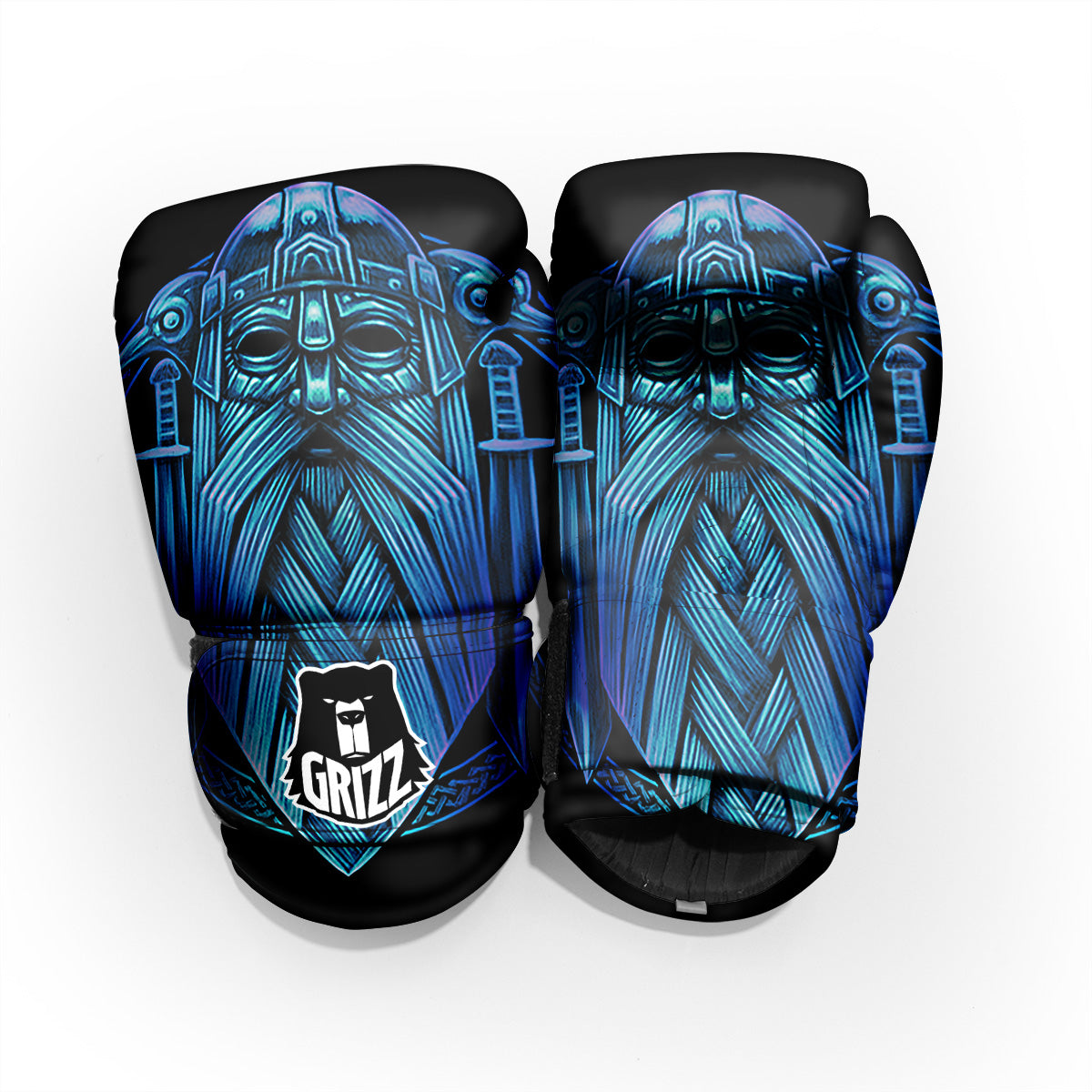 Viking Norse God Odin Blue Print Pro Boxing Glove