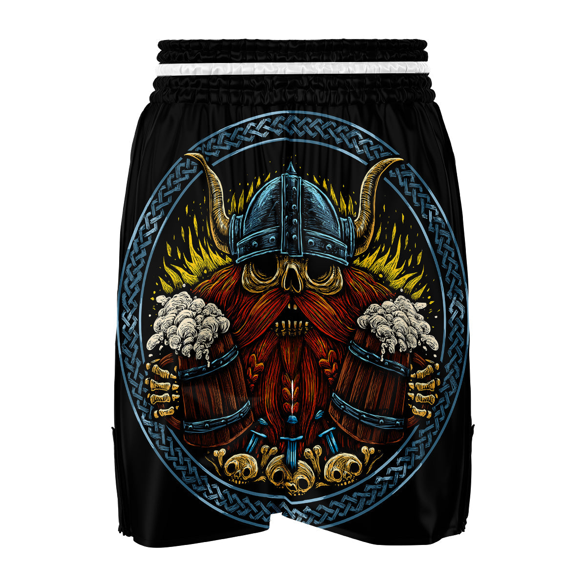 Viking Odin Beer Print Boxing Shorts-grizzshop