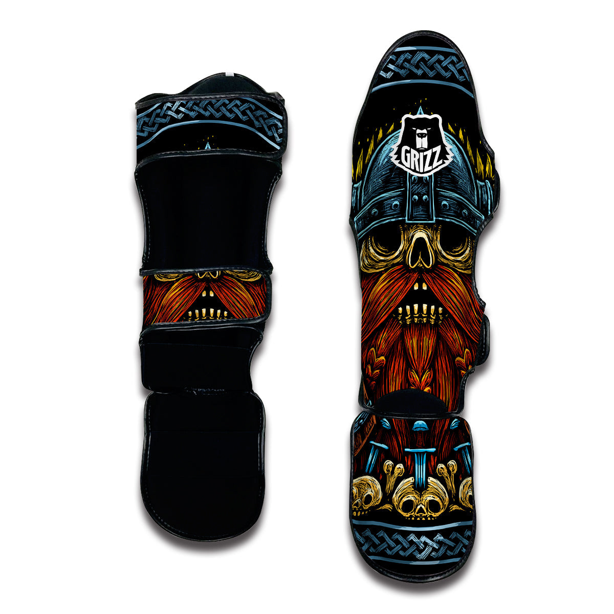 Viking Odin Beer Print Muay Thai Shin Guards-grizzshop