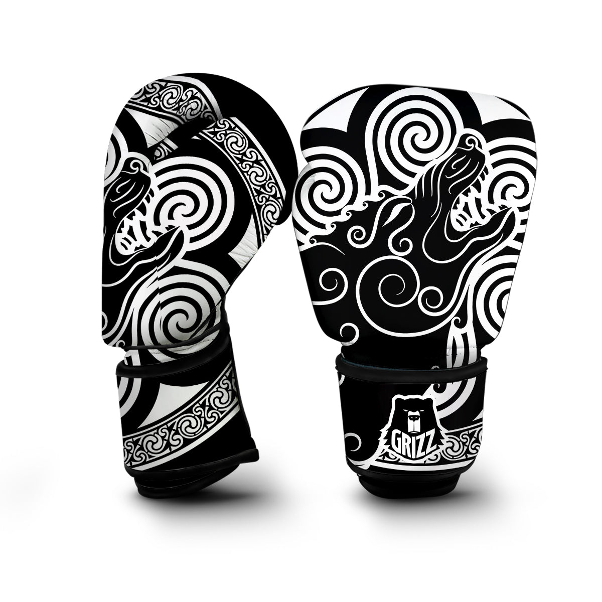 Viking Odin Fenrir Wolf Print Boxing Gloves-grizzshop