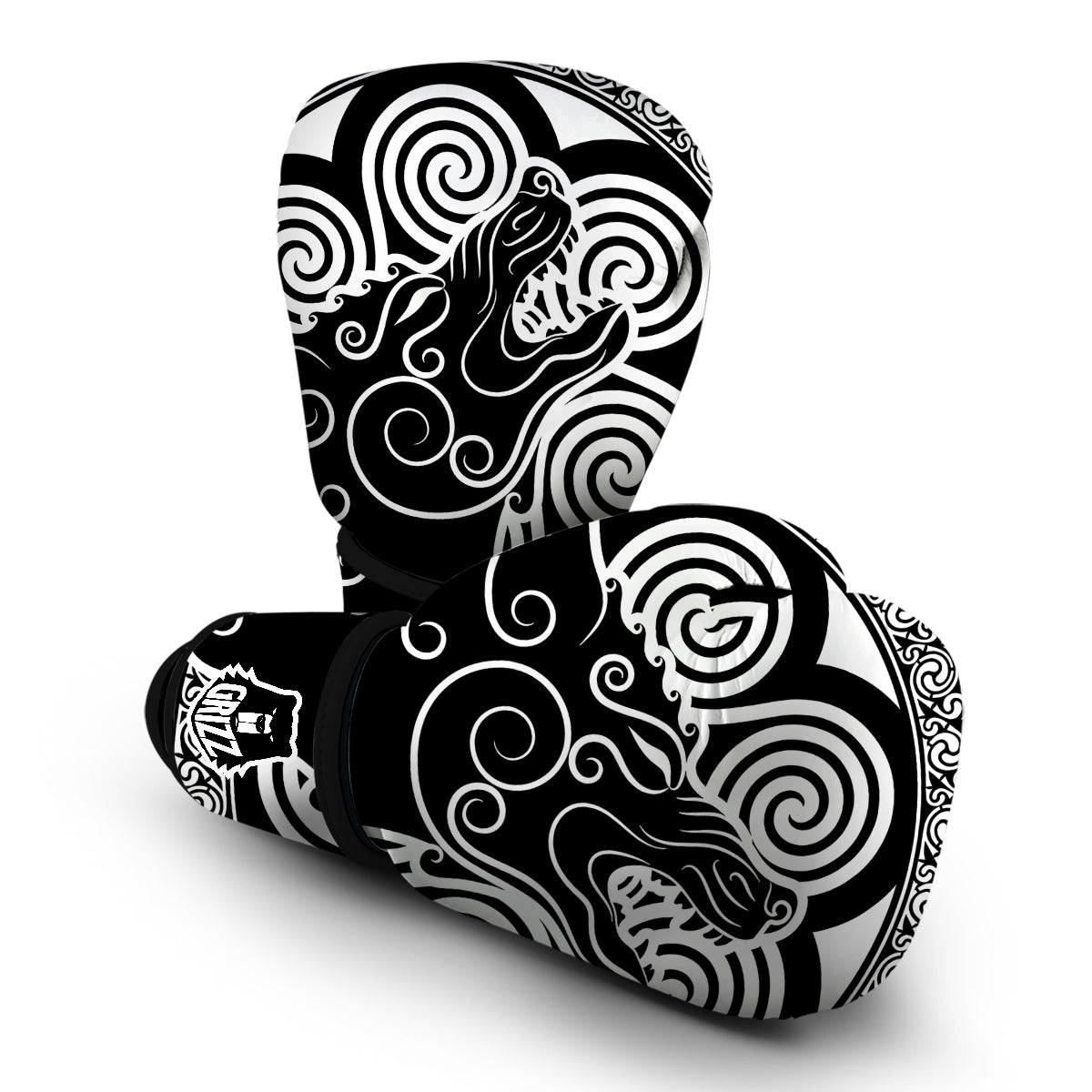 Viking Odin Fenrir Wolf Print Boxing Gloves-grizzshop