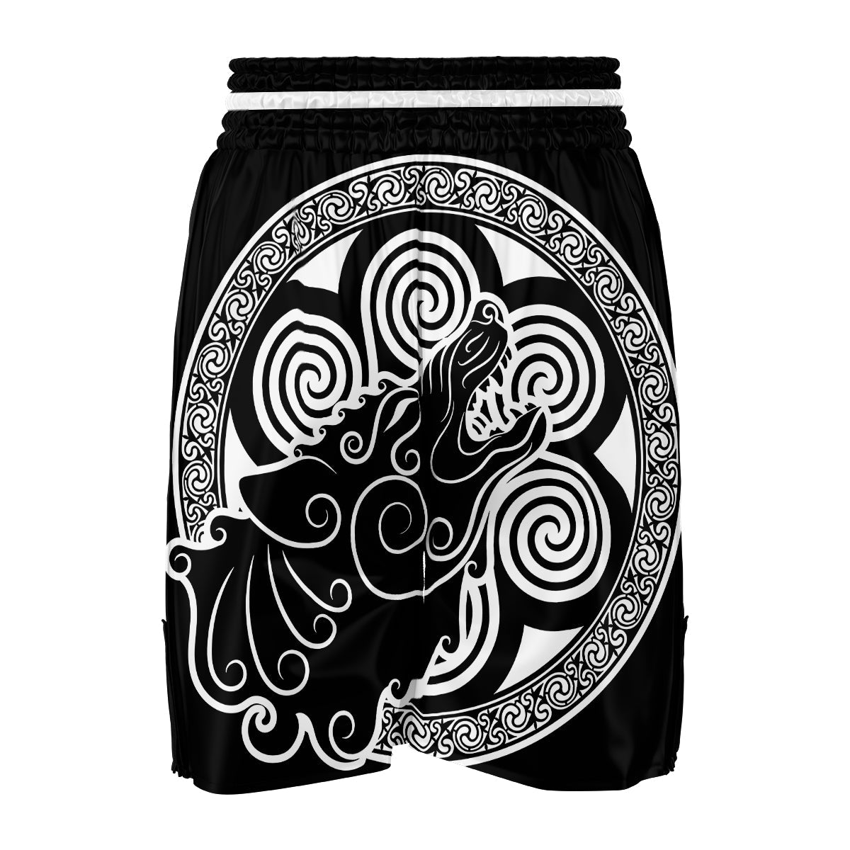 Viking Odin Fenrir Wolf Print Boxing Shorts-grizzshop