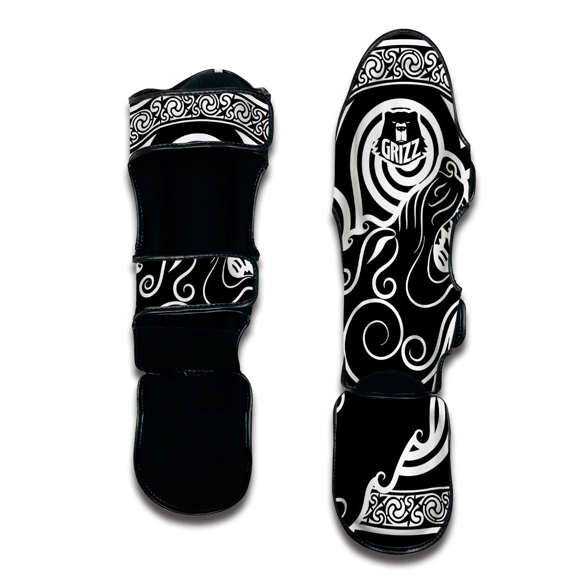 Viking Odin Fenrir Wolf Print Muay Thai Shin Guards-grizzshop