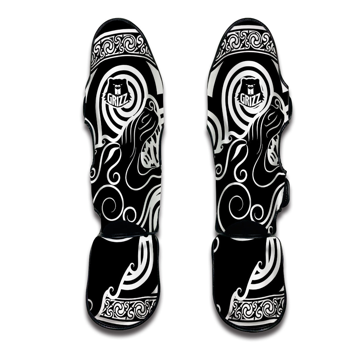 Viking Odin Fenrir Wolf Print Muay Thai Shin Guards-grizzshop