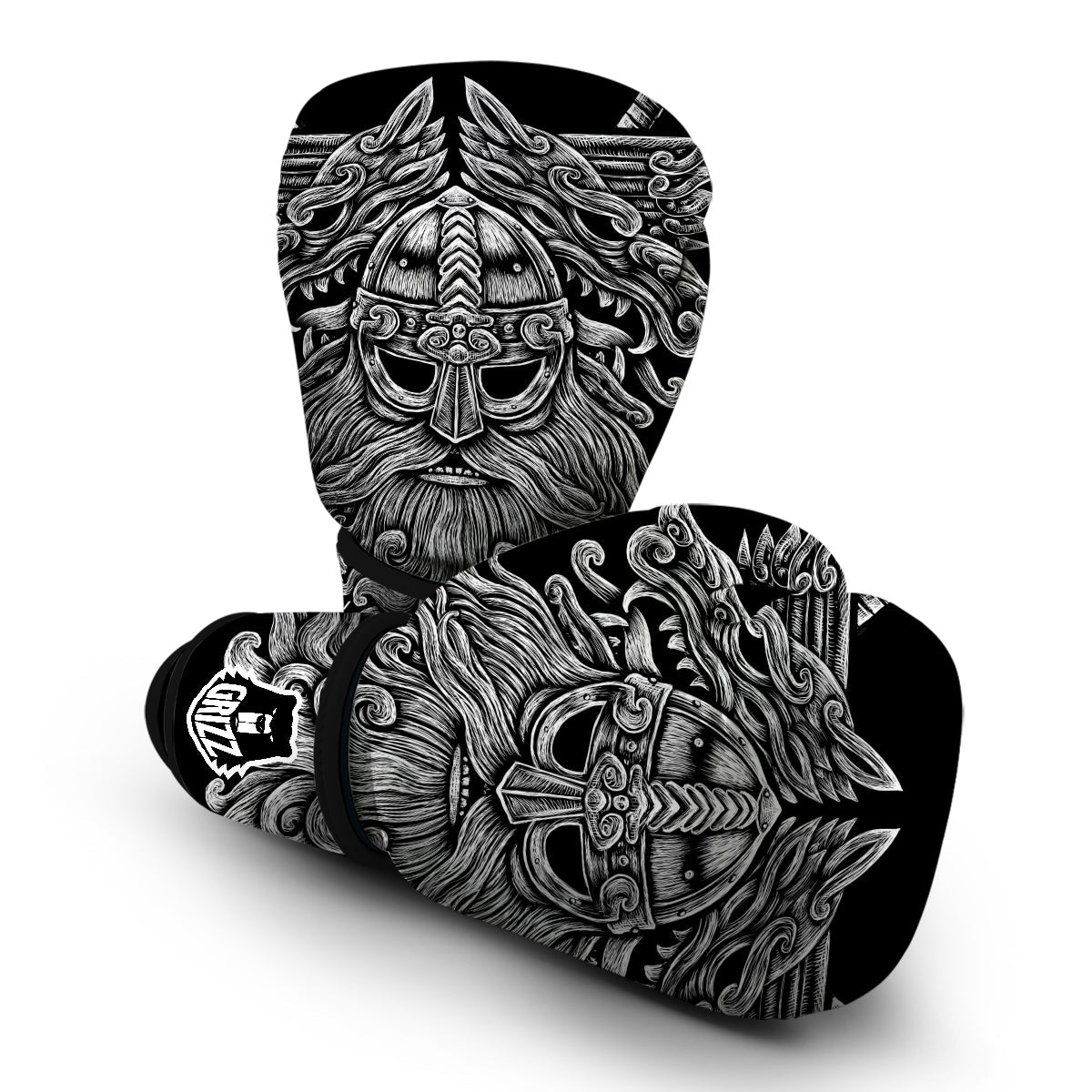 Viking Odin With Wolf Boxing Gloves-grizzshop