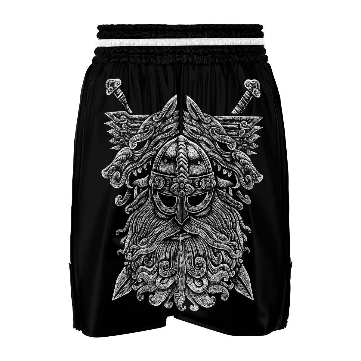 Viking Odin With Wolf Boxing Shorts-grizzshop