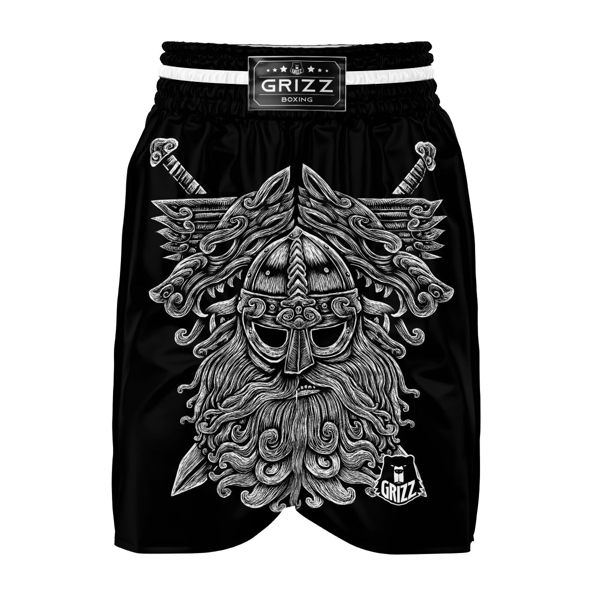 Viking Odin With Wolf Boxing Shorts-grizzshop
