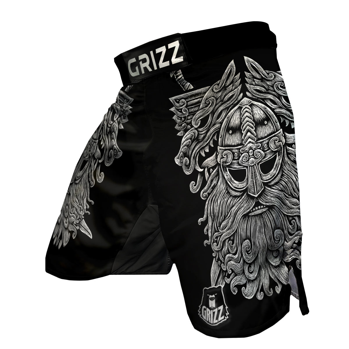 Viking Odin With Wolf MMA Shorts-grizzshop