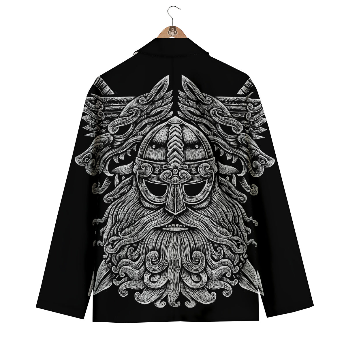 Viking Odin With Wolf Men's Blazer-grizzshop