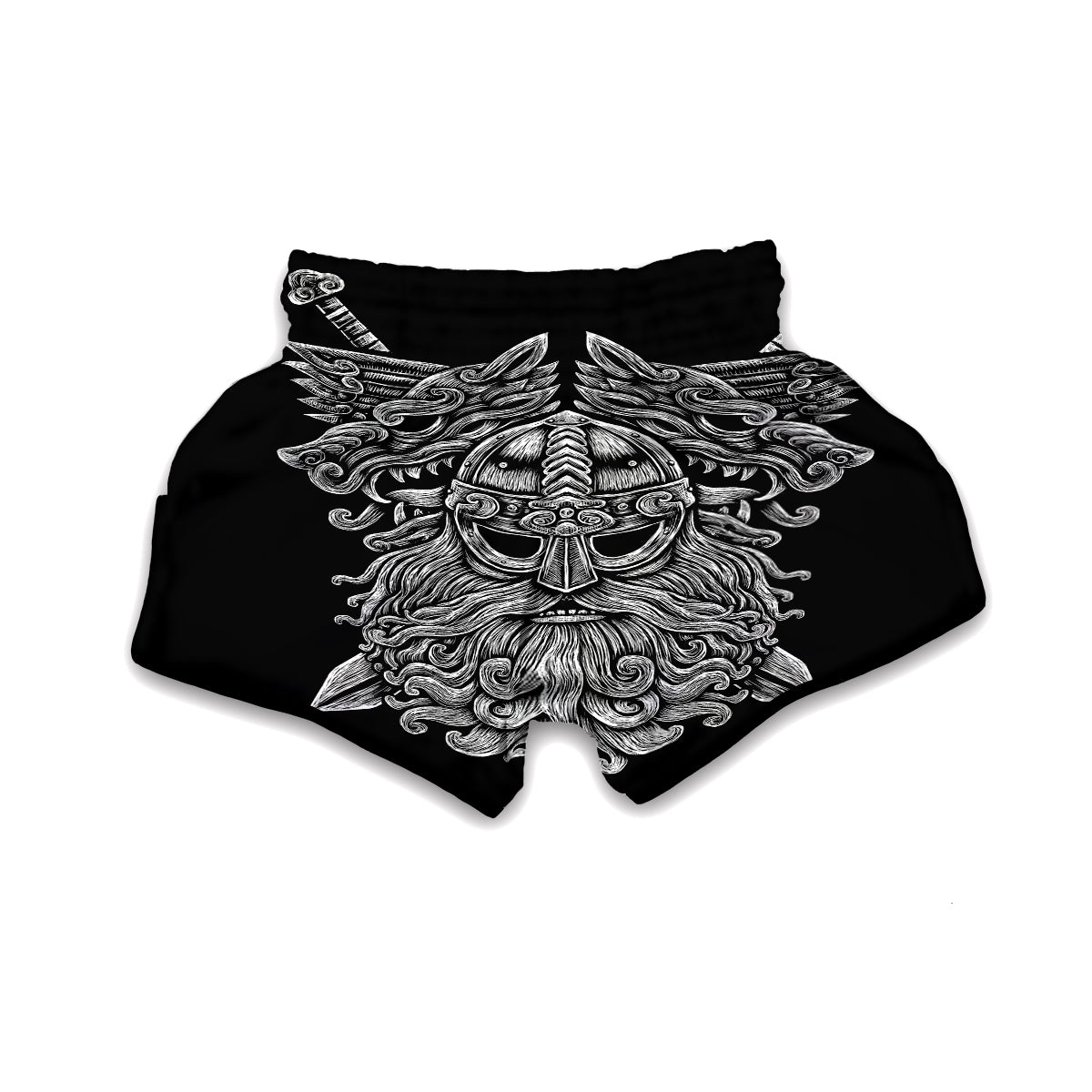 Viking Odin With Wolf Muay Thai Boxing Shorts-grizzshop