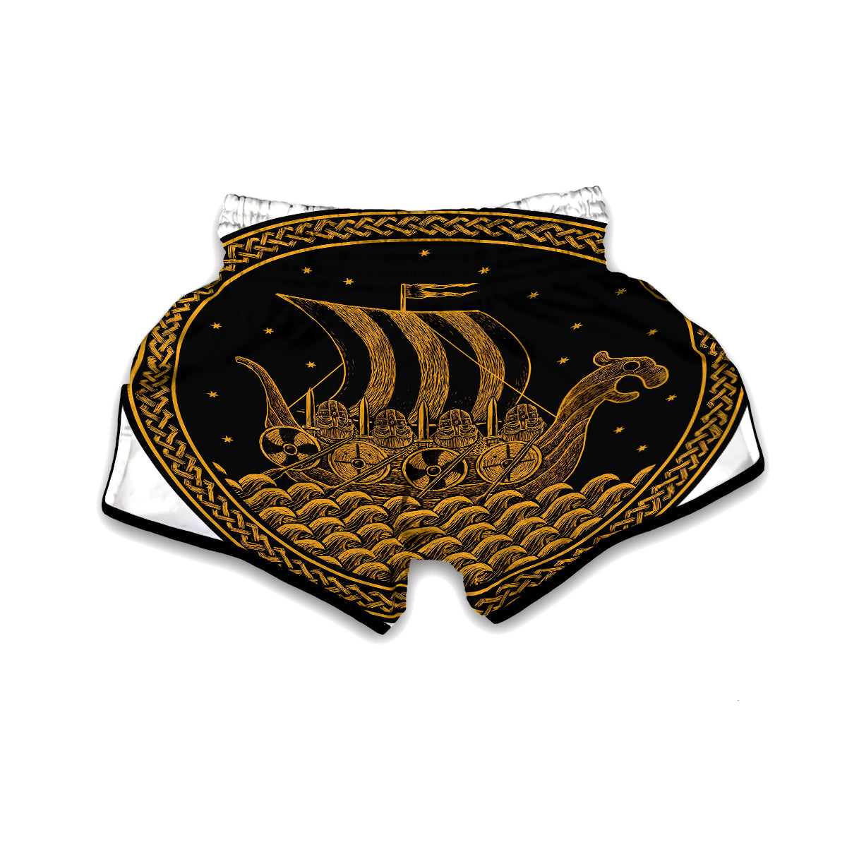 Viking Ship Drakkar Muay Thai Boxing Shorts-grizzshop