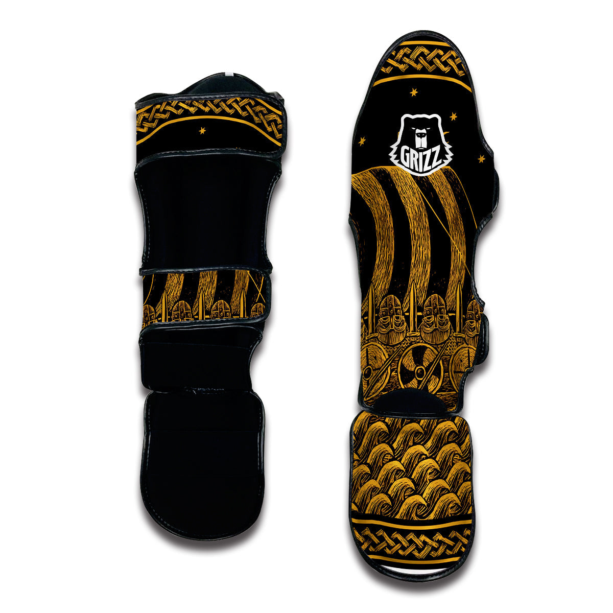 Viking Ship Drakkar Muay Thai Shin Guards-grizzshop