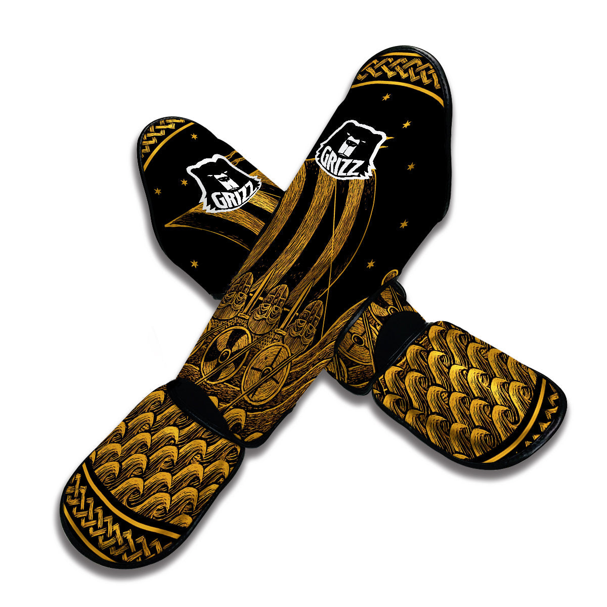 Viking Ship Drakkar Muay Thai Shin Guards-grizzshop