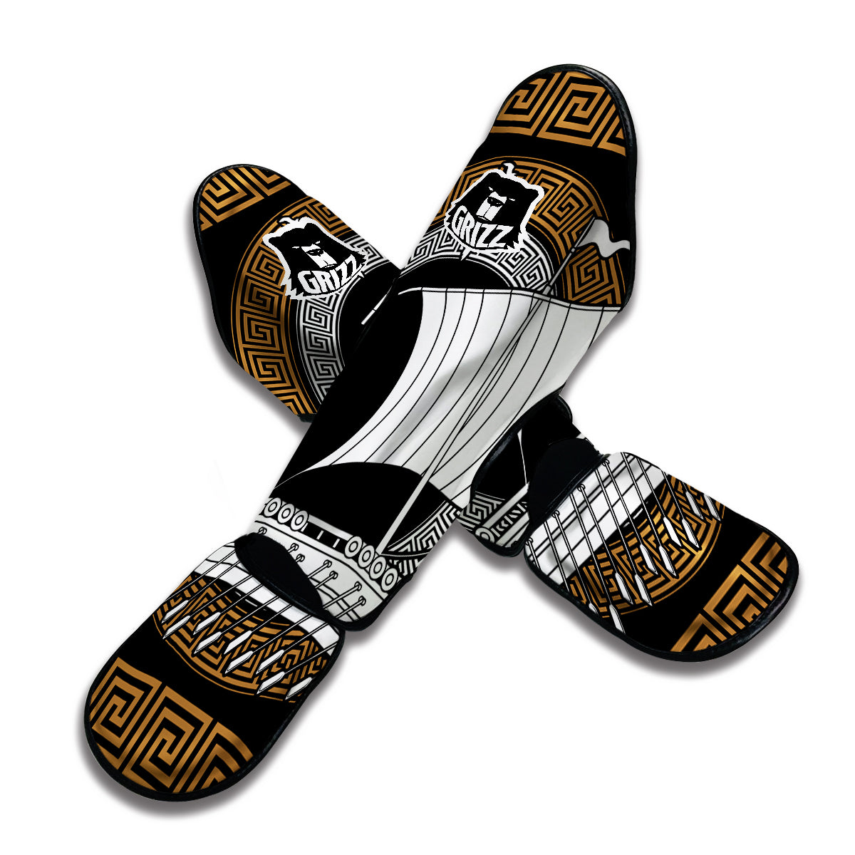 Viking Ship Norse Drakkar Muay Thai Shin Guards-grizzshop