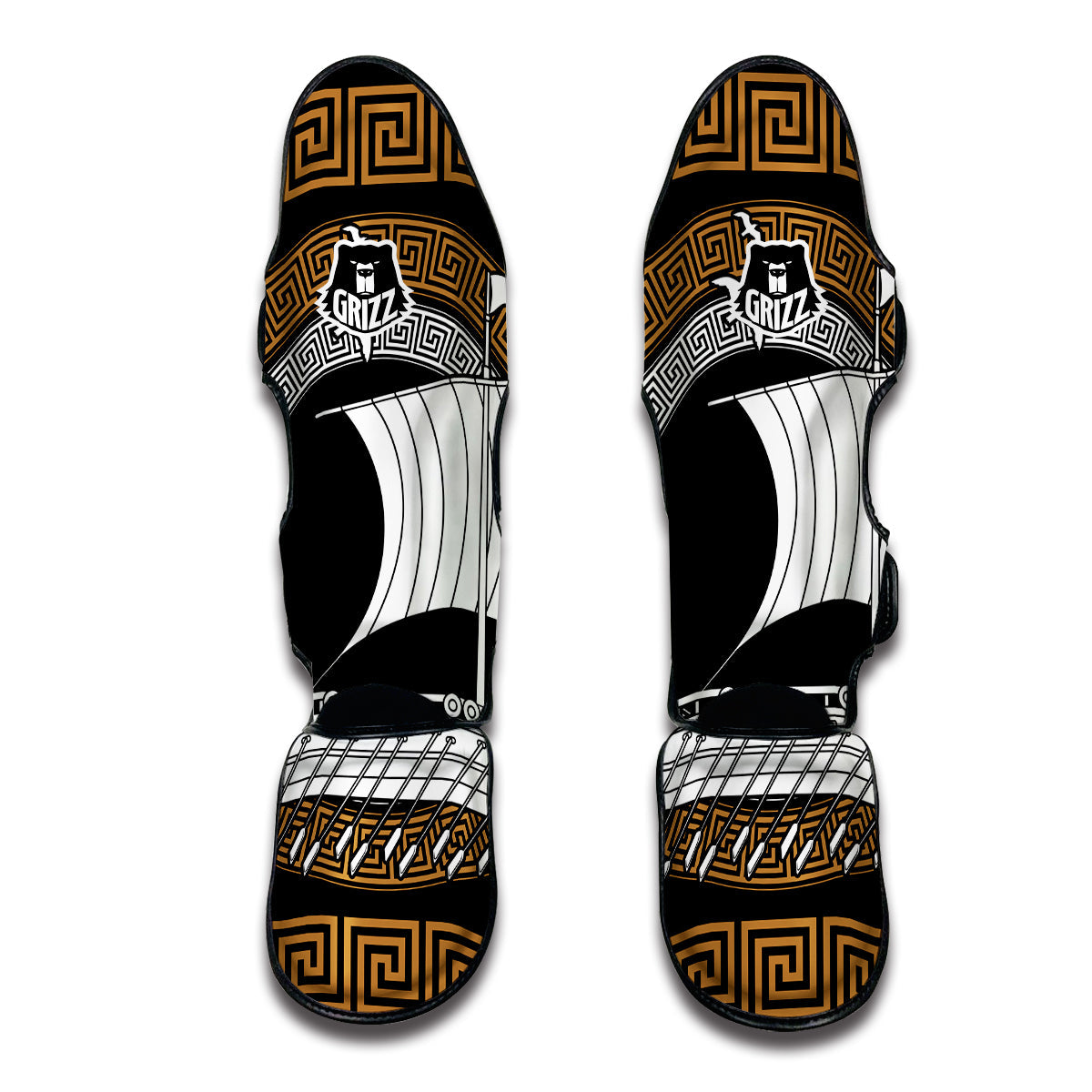 Viking Ship Norse Drakkar Muay Thai Shin Guards-grizzshop