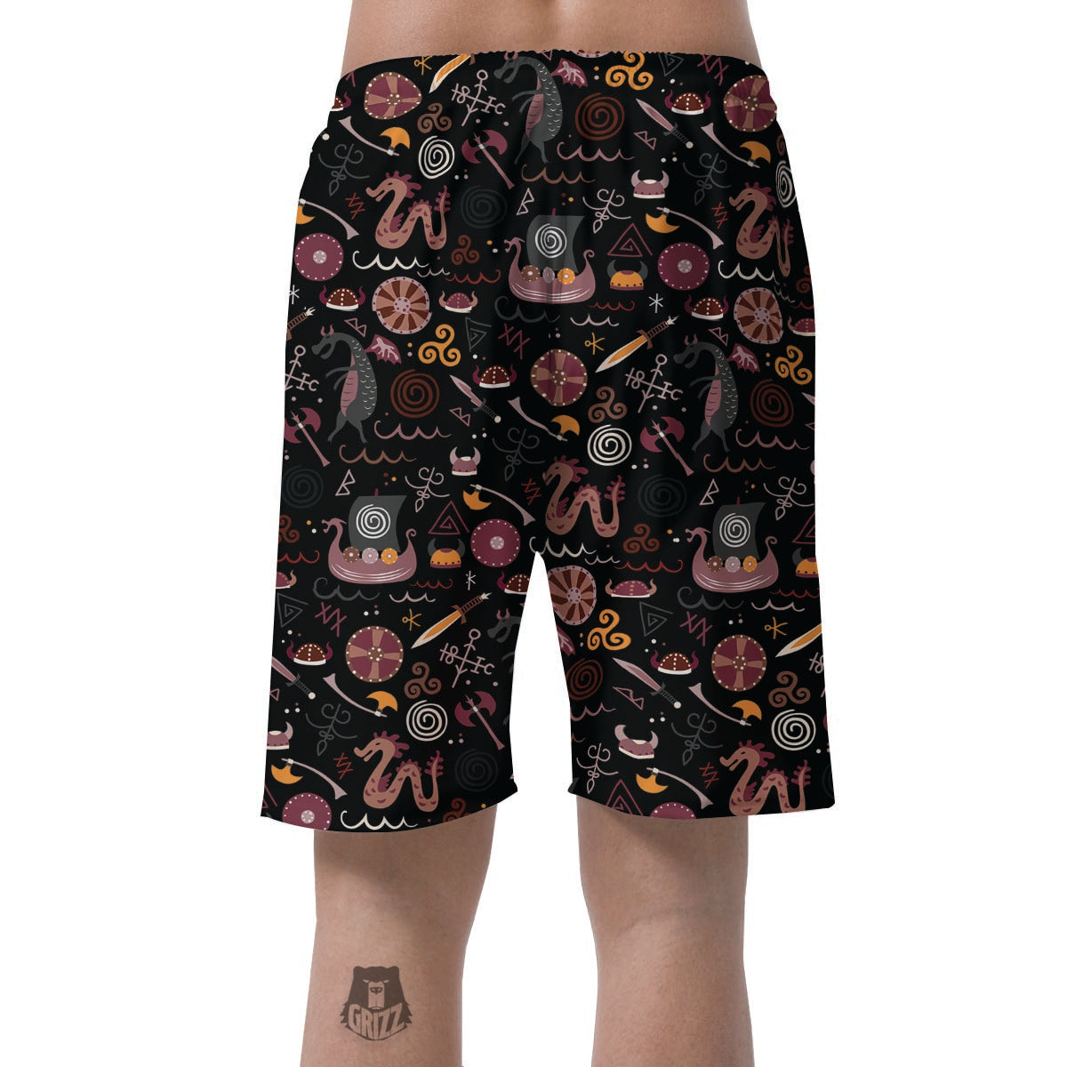 Viking Valhalla Cartoon Men's Shorts-grizzshop