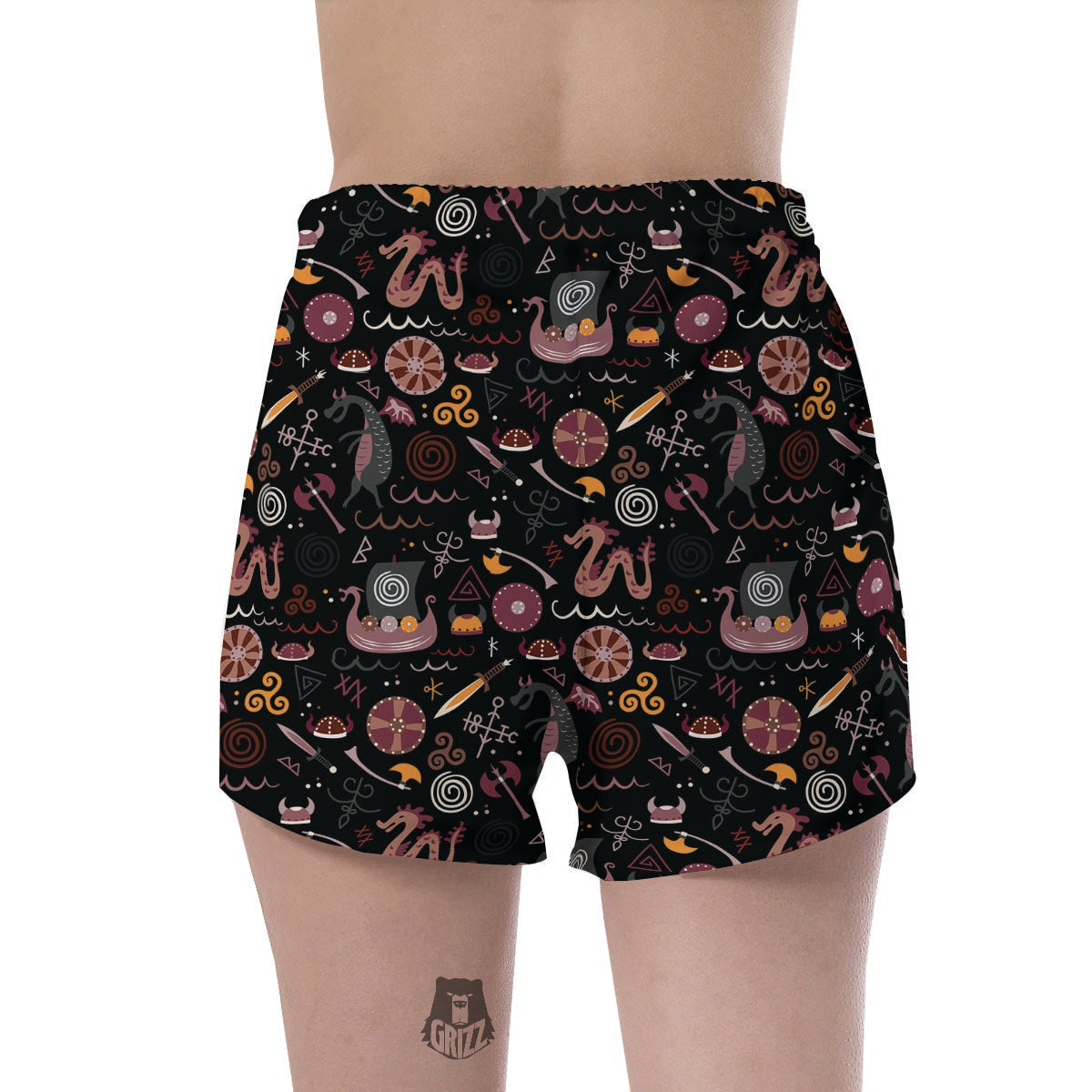 Viking Valhalla Cartoon Women's Shorts-grizzshop