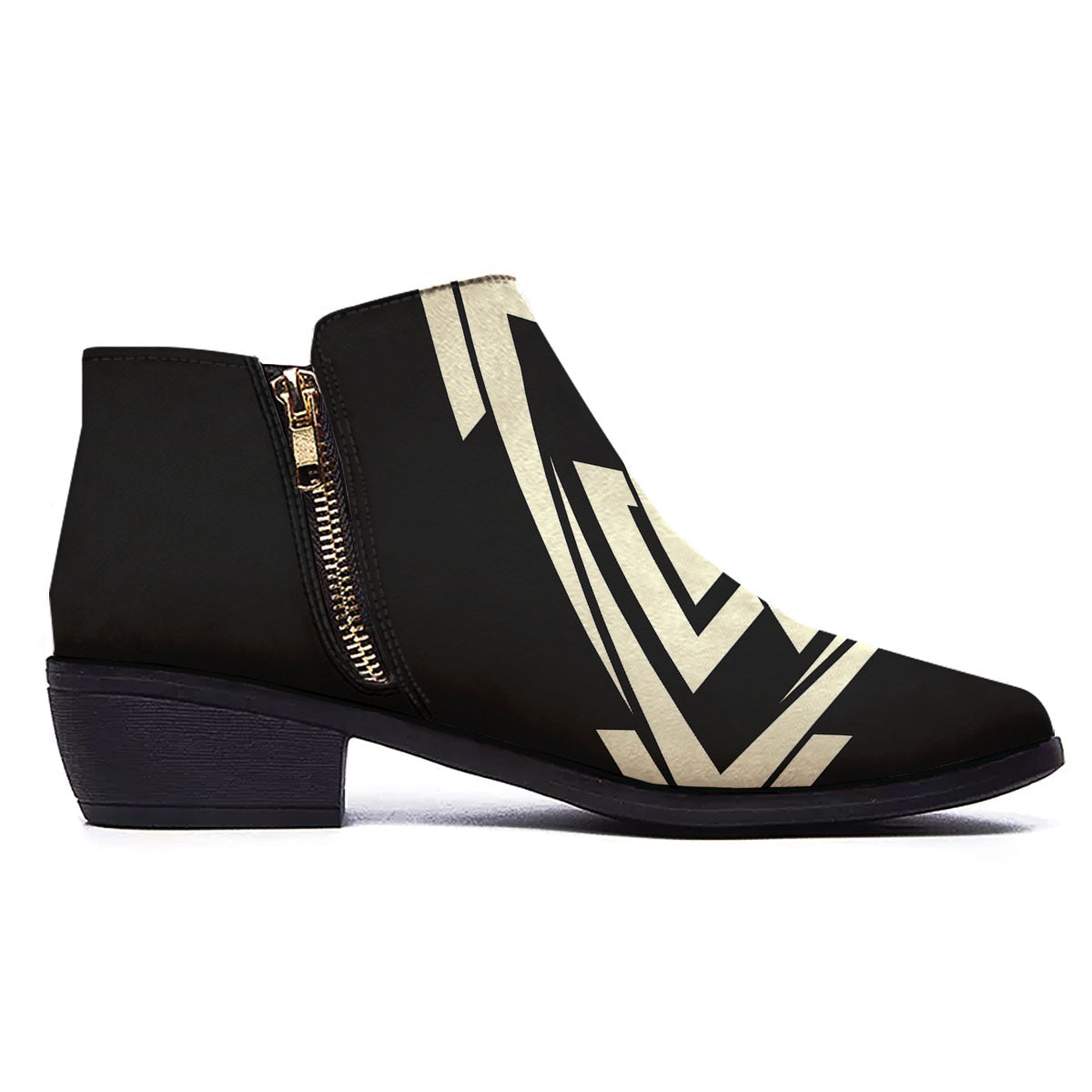 Viking Valknut Scandinavian Symbol Print Ankle Boots-grizzshop