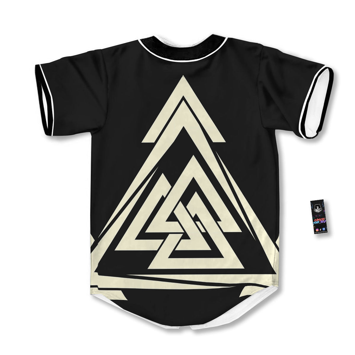 Viking Valknut Scandinavian Symbol Print Baseball Jersey-grizzshop
