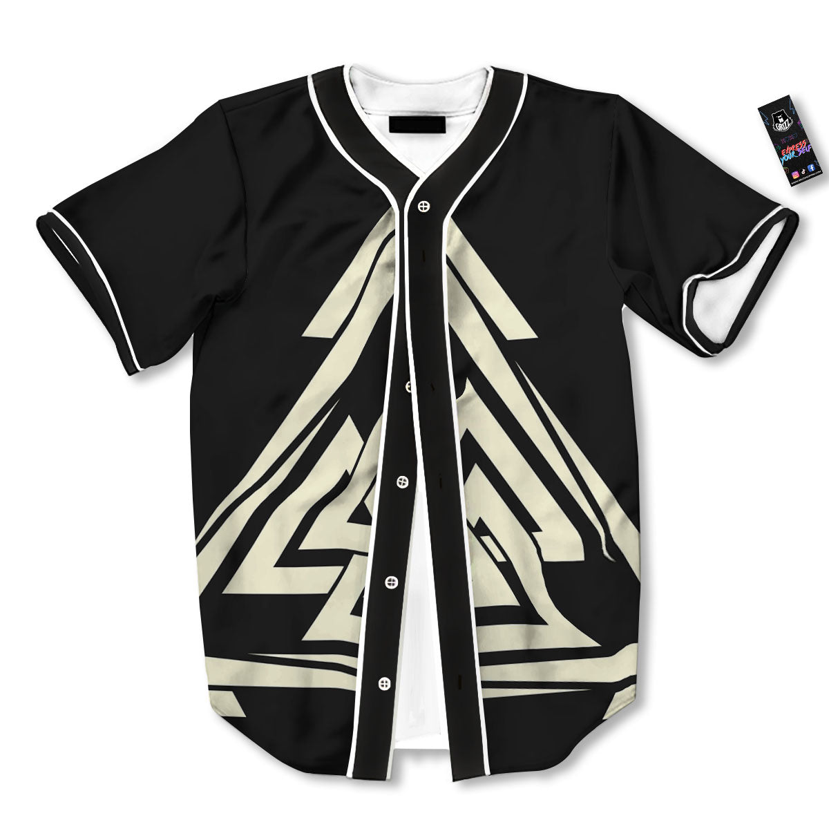 Viking Valknut Scandinavian Symbol Print Baseball Jersey-grizzshop