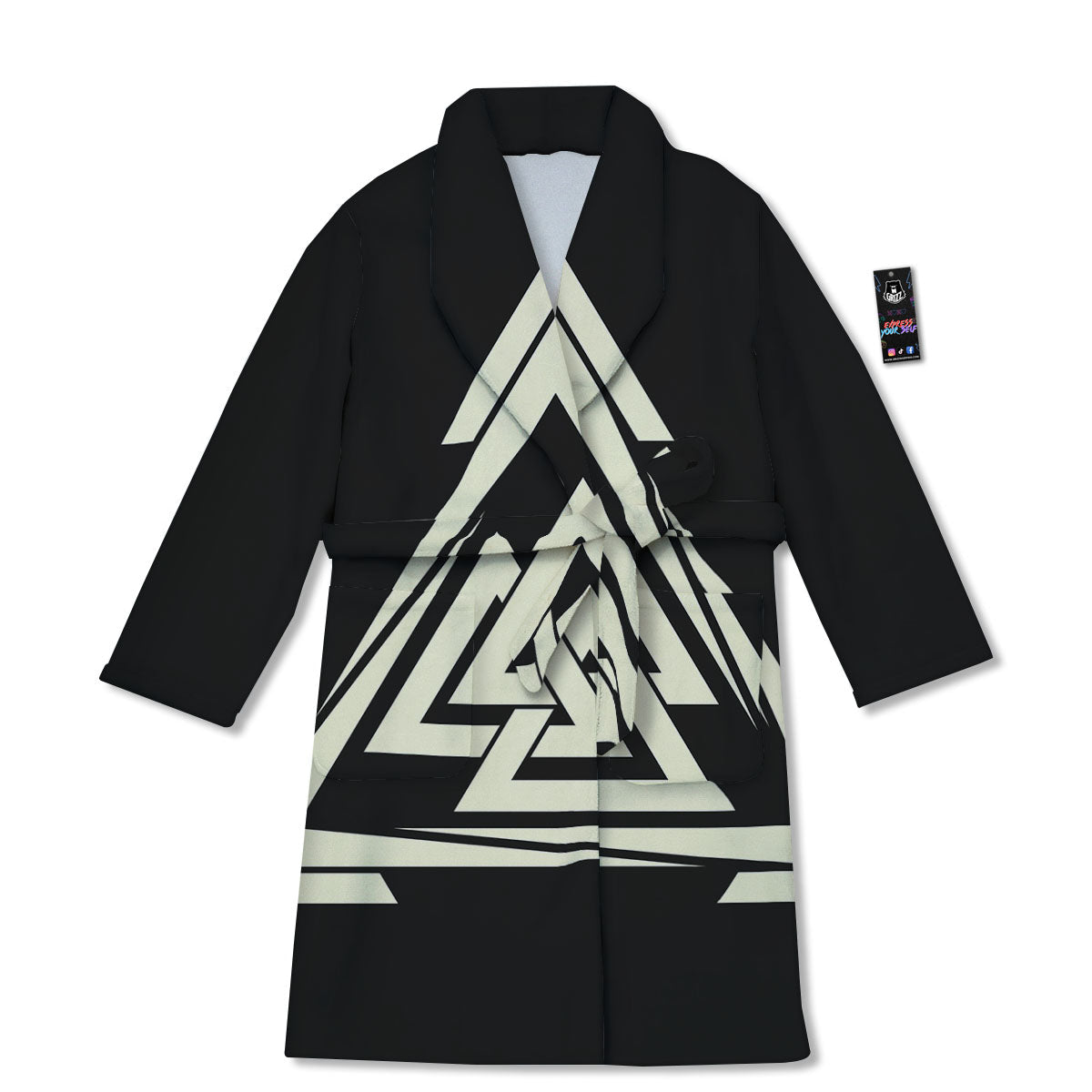 Viking Valknut Scandinavian Symbol Print Bathrobe-grizzshop