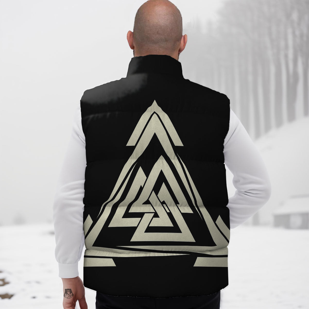Viking Valknut Scandinavian Symbol Print Down Vest