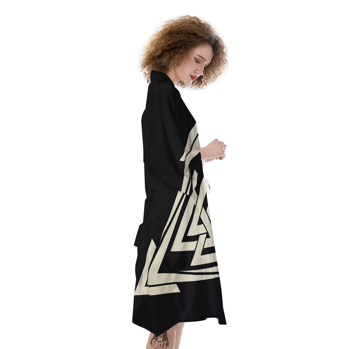 Viking Valknut Scandinavian Symbol Print Kimono-grizzshop