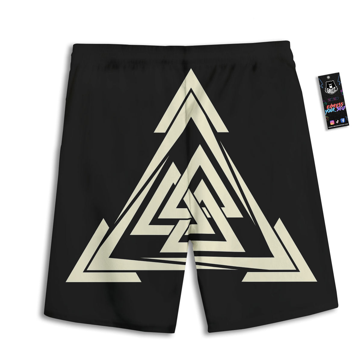 Viking Valknut Scandinavian Symbol Print Men's Athletic Shorts