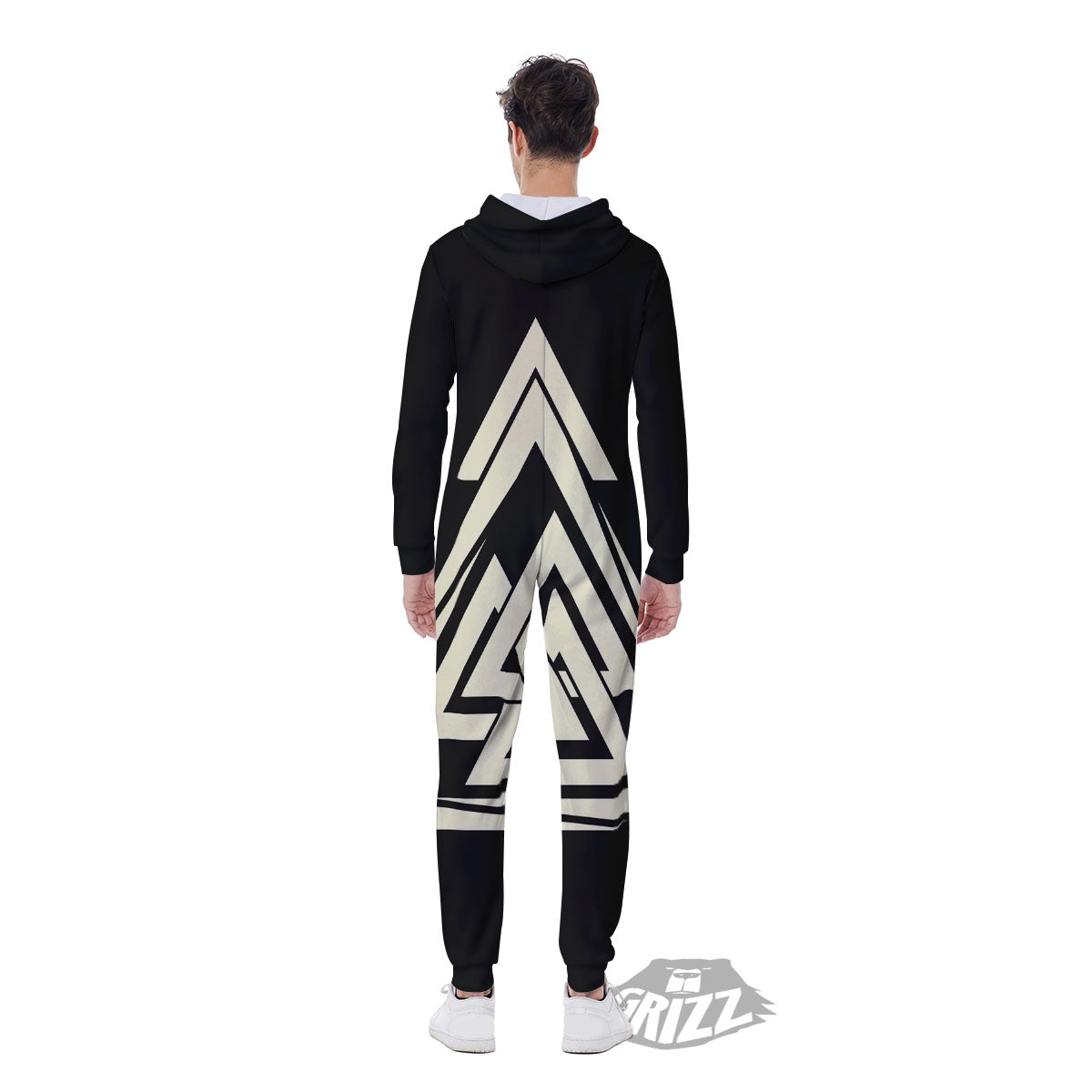 Viking Valknut Scandinavian Symbol Print Men's Jumpsuit-grizzshop