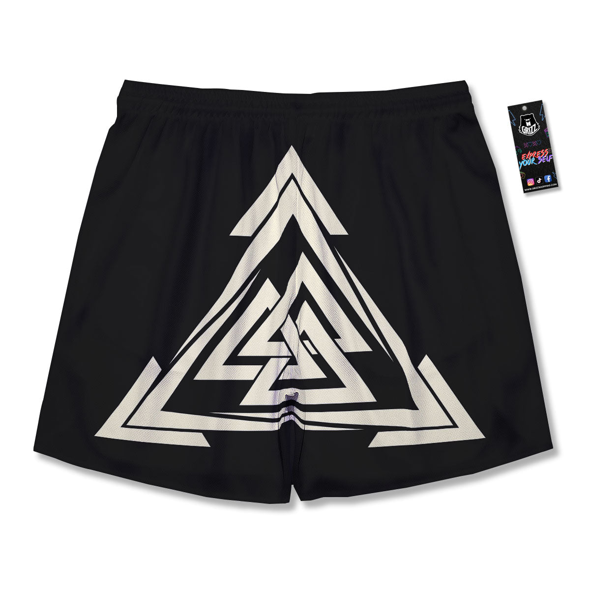 Viking Valknut Scandinavian Symbol Print Men's Running Shorts-grizzshop