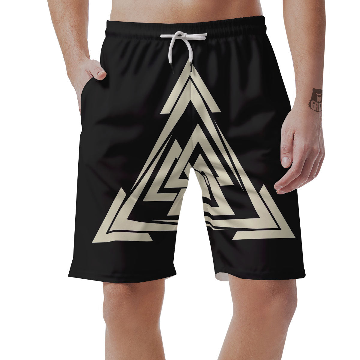 Viking Valknut Scandinavian Symbol Print Men's Shorts-grizzshop