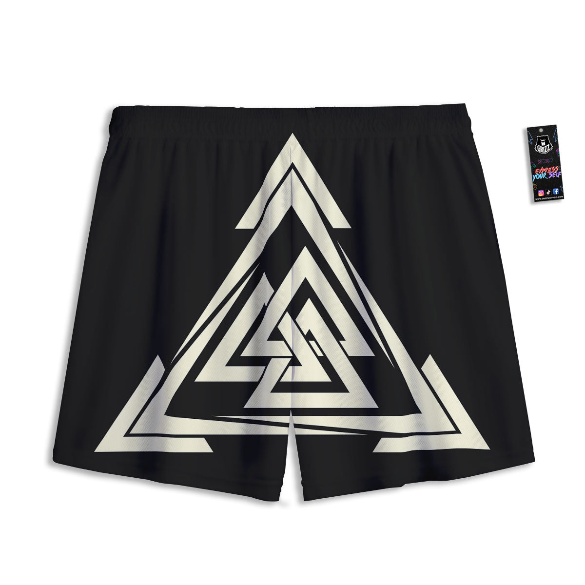 Viking Valknut Scandinavian Symbol Print Mesh Shorts