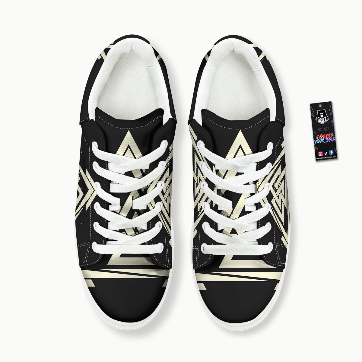 Viking Valknut Scandinavian Symbol Print Platform Shoes-grizzshop