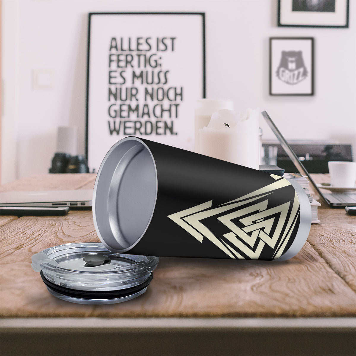 Viking Valknut Scandinavian Symbol Print Tumbler-grizzshop