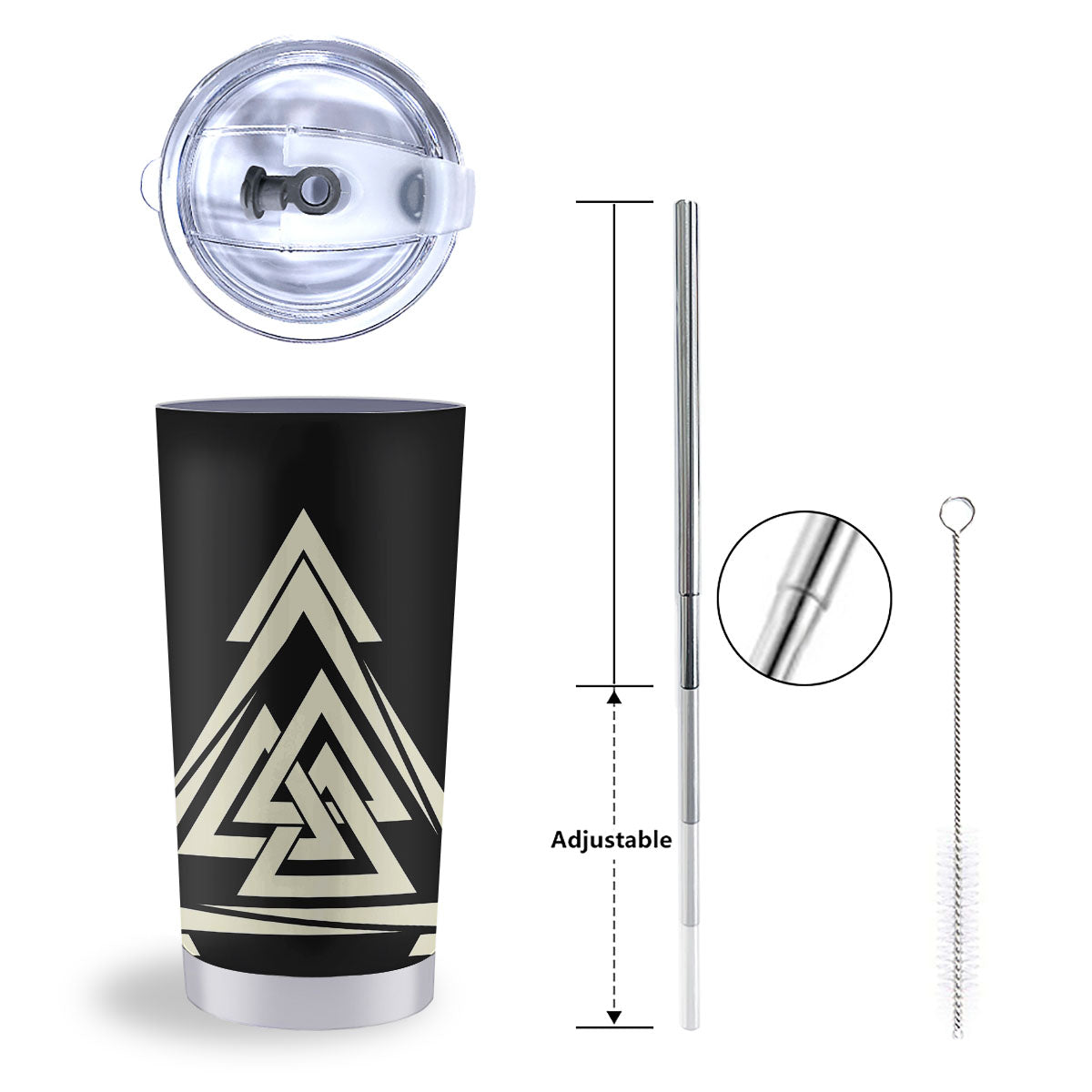 Viking Valknut Scandinavian Symbol Print Tumbler-grizzshop