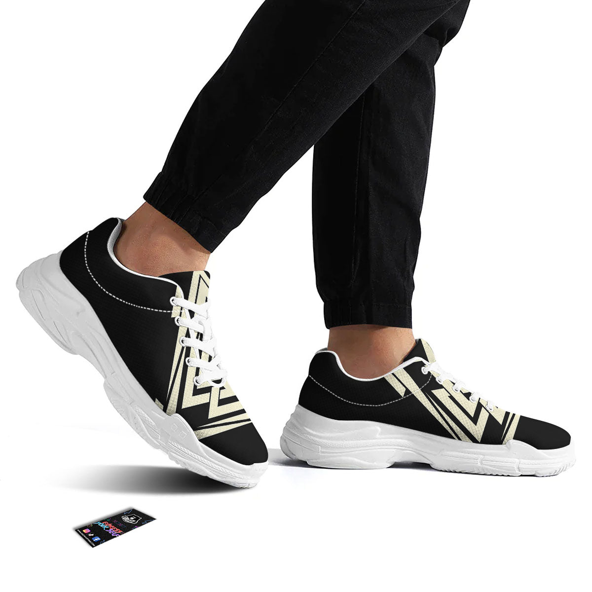 Viking Valknut Scandinavian Symbol Print White Chunky Shoes-grizzshop