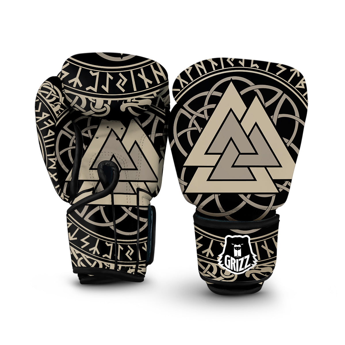 Viking Walknut Symbol Print Boxing Gloves-grizzshop