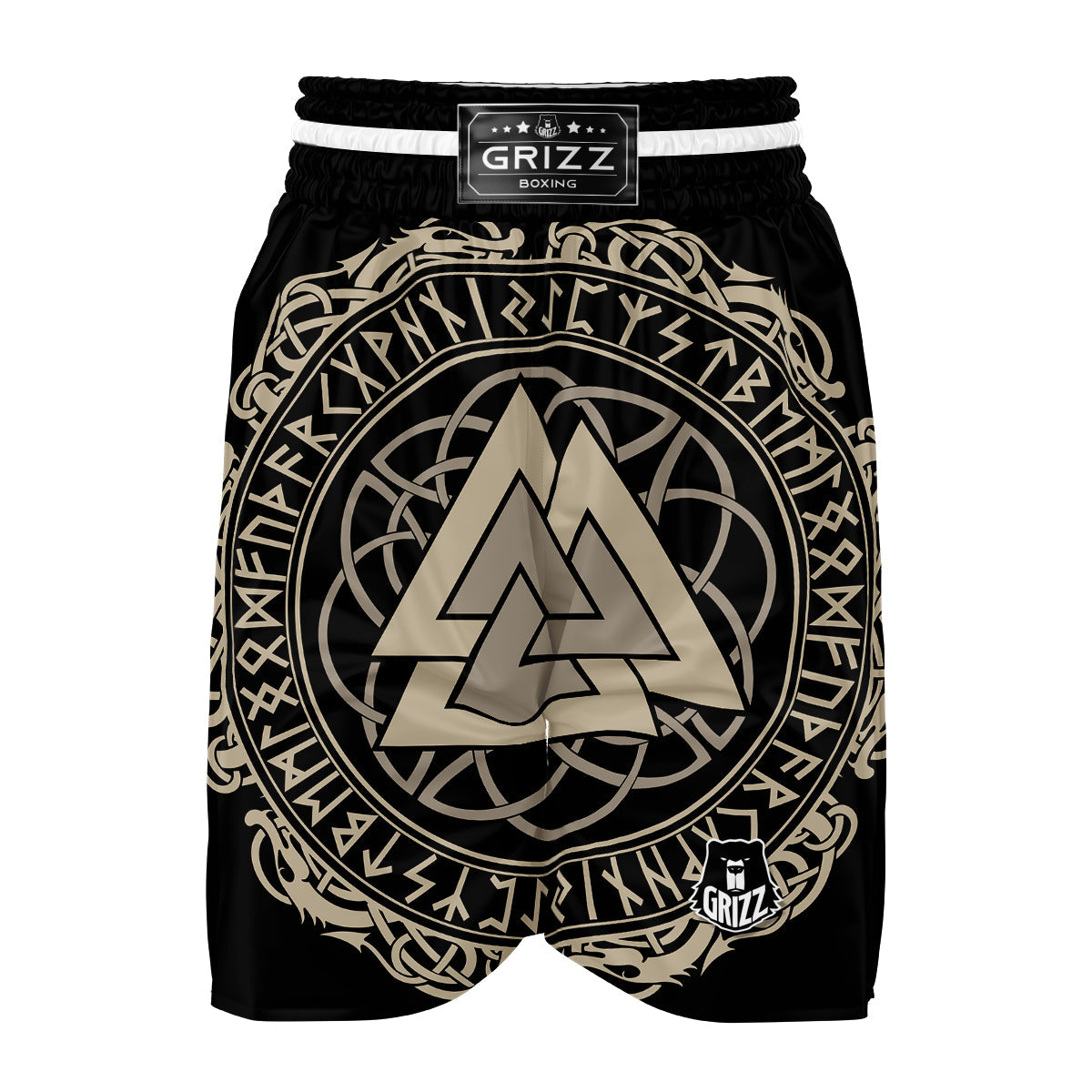 Viking Walknut Symbol Print Boxing Shorts-grizzshop