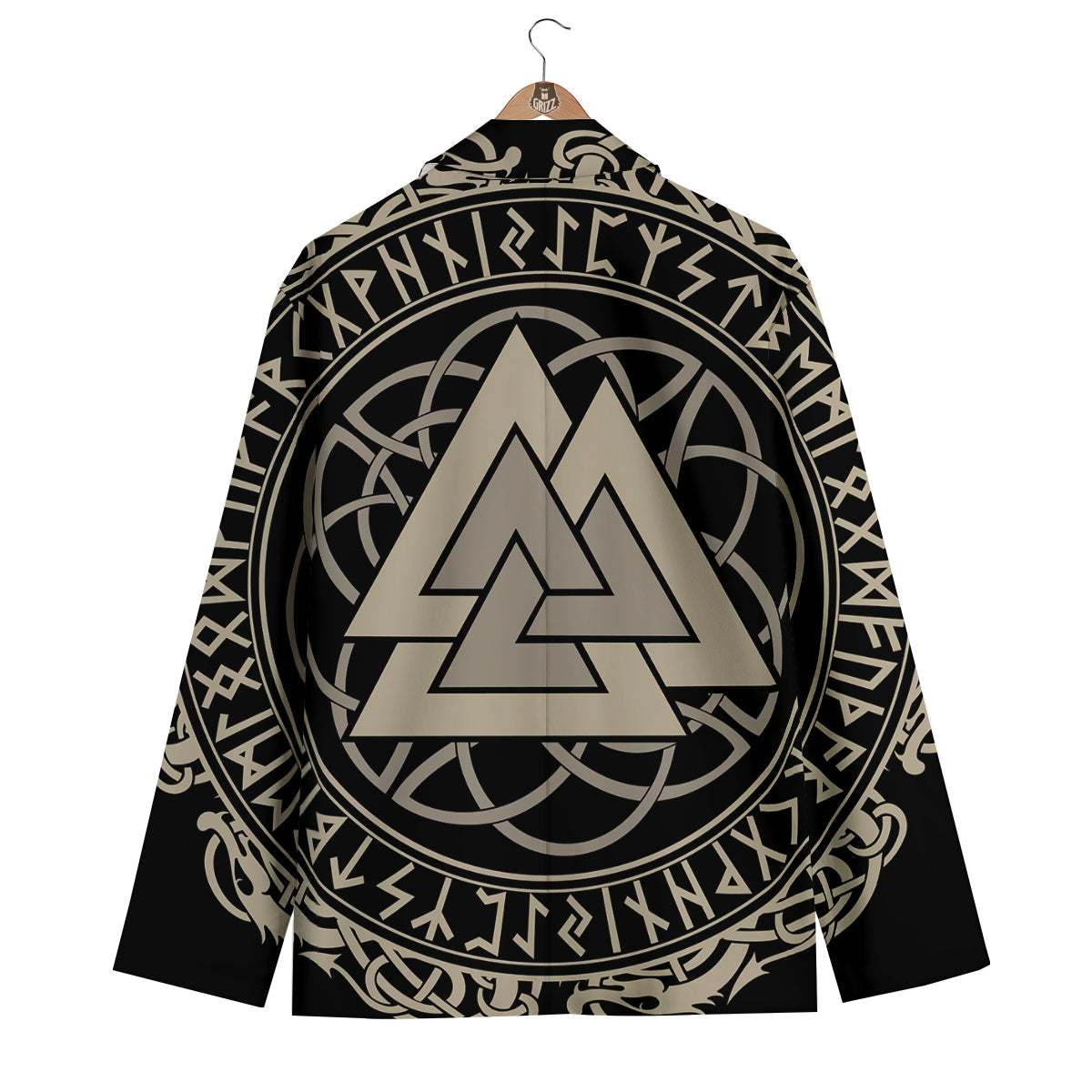Viking Walknut Symbol Print Men's Blazer-grizzshop