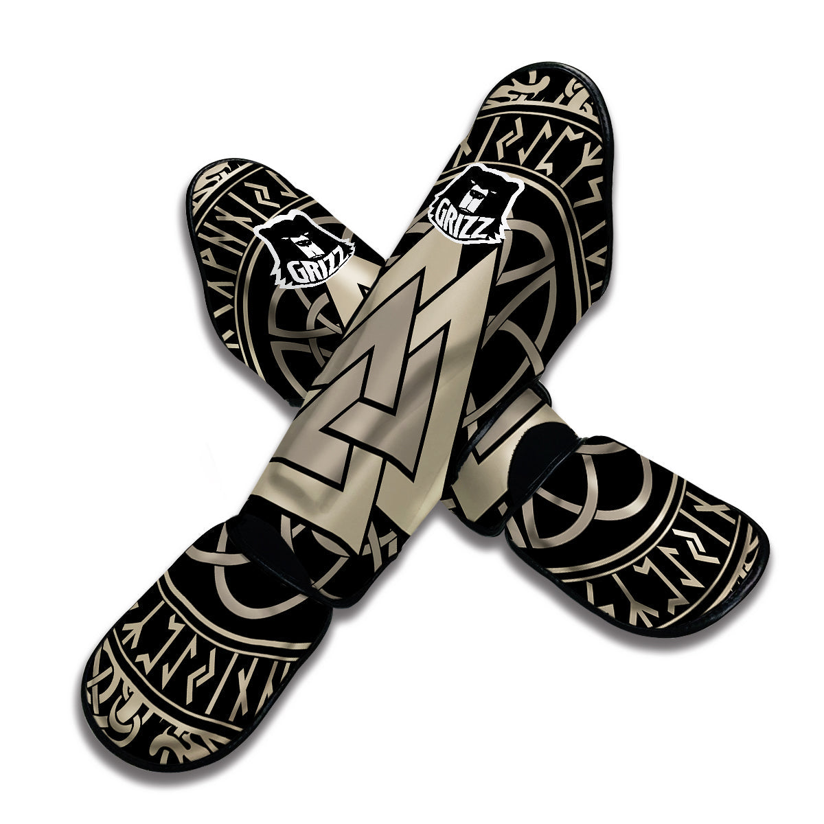 Viking Walknut Symbol Print Muay Thai Shin Guards-grizzshop